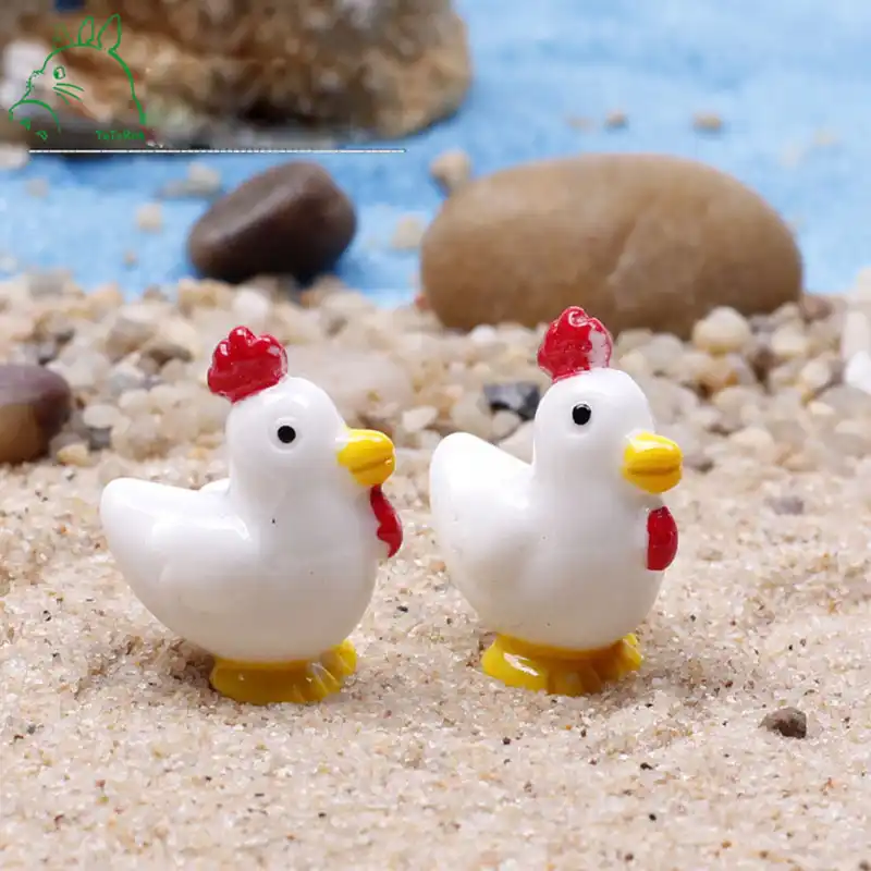 Frango galo galinha animal miniatura jardim de fadas casa casas decoração mini artesanato micro paisagismo decoração diy acessórios