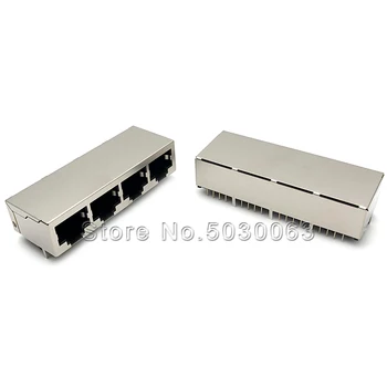 

5pcs/lot RJ45 socket 4 ports shielded network socket mother socket 59-1x48 P8C socket 90 degrees bent foot