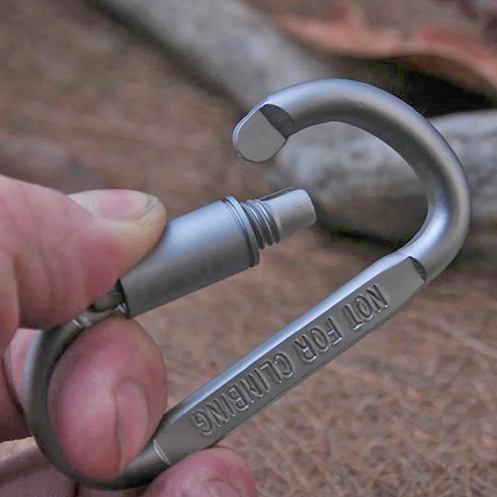 MrY 8 см алюминиевый сплав Карабин d-образное кольцо зажим винт для цепочки замок подвесной крючок Пряжка Карабин для альпинизма оборудование для кемпинга брелок