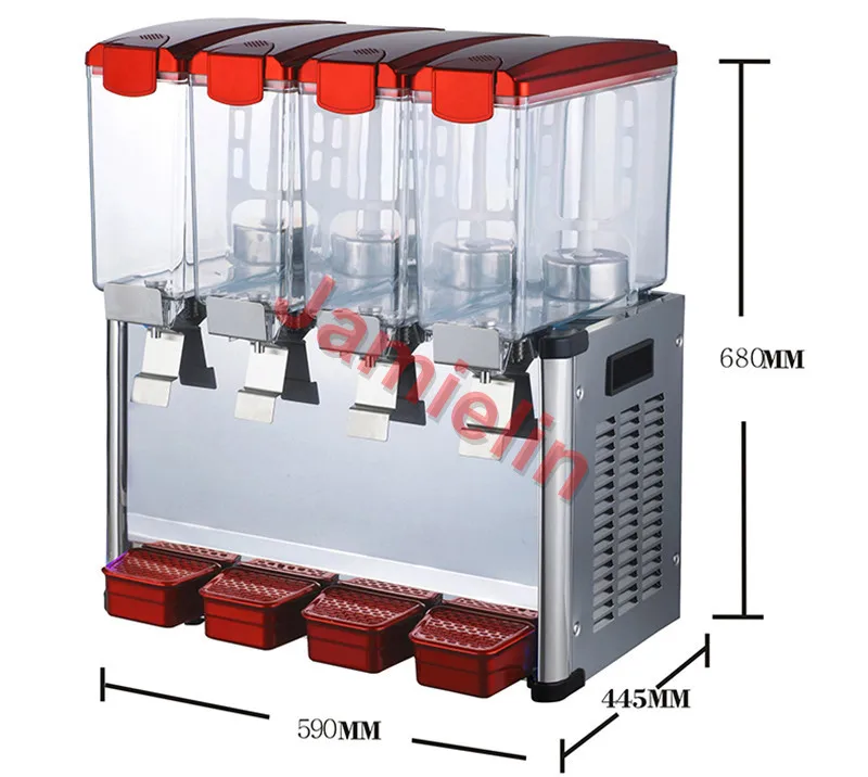 Jamielin 9L* 4 коммерческий холодный и горячий диспенсер для напитков соковыжималка 4 цилиндра машина для напитков распыляющий контейнер для соков