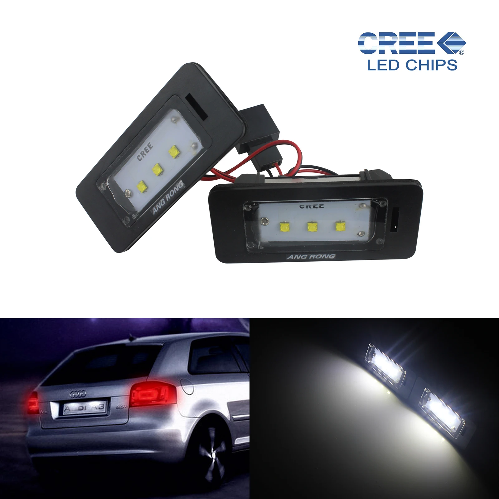 Audi TT Q5 A1 A3 A4 S4 B8 A5 S5 A6 A7 Canbus CREE LED License Number Plate Light