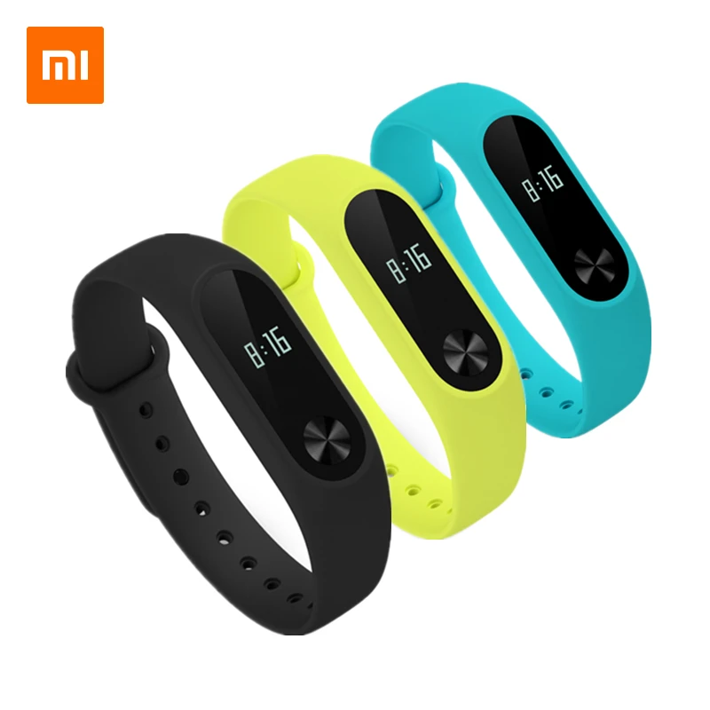Оригинальный ремешок на запястье Xiaomi Mi Band 2 черный зеленый сменный силиконовый