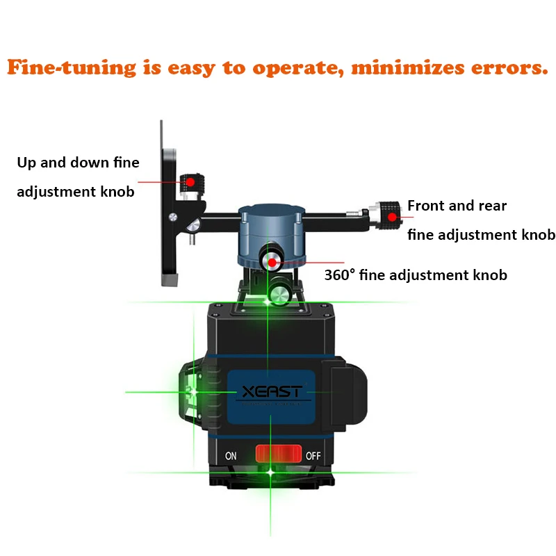 XEAST XE-12L 12 линий зеленая линия 4D самонивелирующийся 360 горизонтальный и вертикальный супер мощный лазерный уровень зеленый луч лазерный уровень
