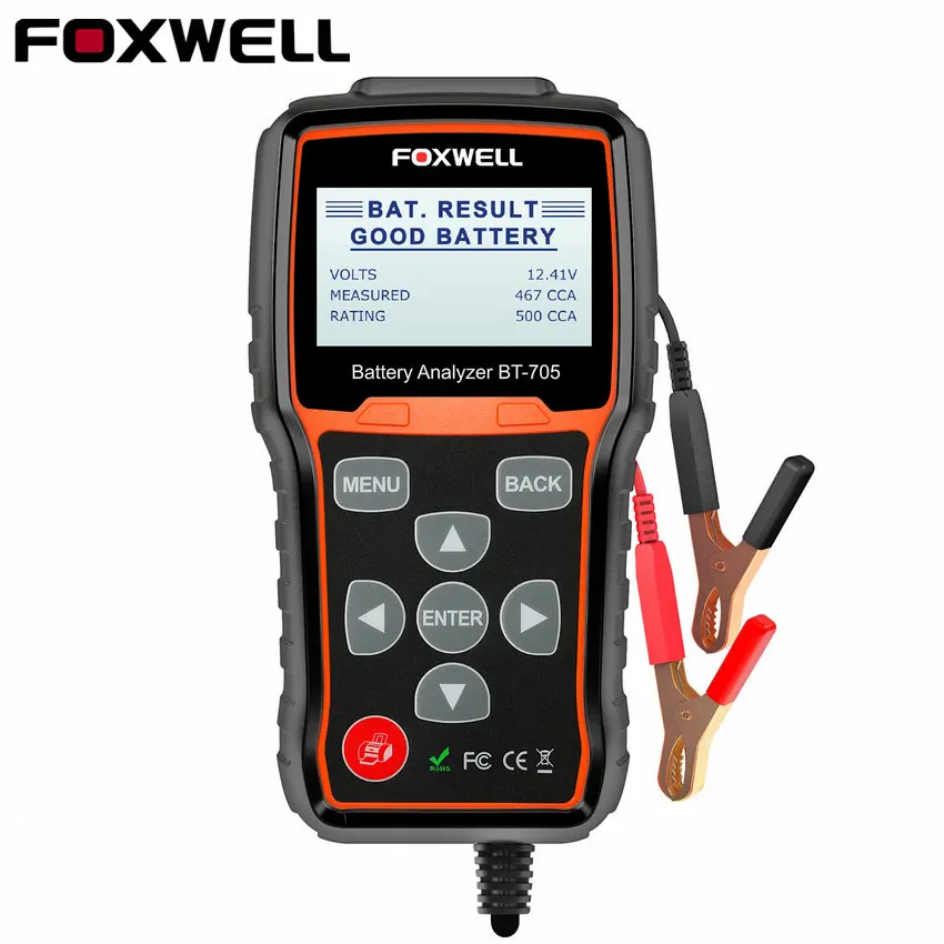 Foxwell BT705 12 В 24 в автомобильный тестер аккумуляторной батареи система диагностический анализатор инструмент обычный затопленный AGM гель тип автомобильный Грузовик анализатор батареи