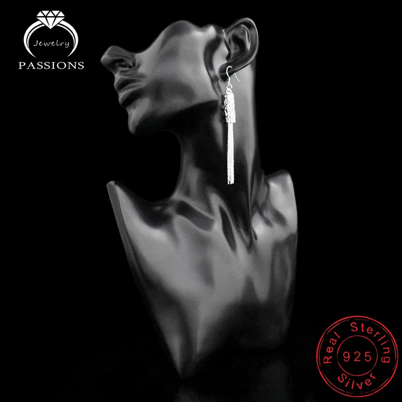 Женские серьги кисточки из серебра 925 пробы в этническом стиле|drop earrings|drop silver