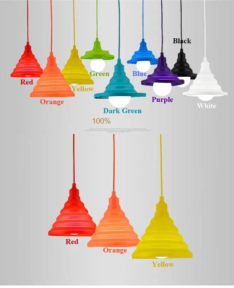 Современные красочные силиконовые подвесные светильники складные/складные подвесные лампы E27 креативное и модное декоративное освещение для дома/бара