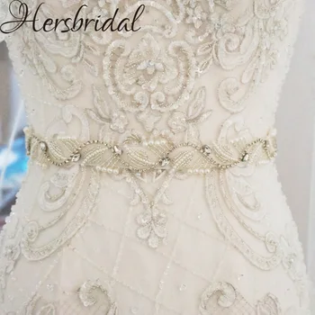 

Vintage Rhinestone Appliqued Bridal Sash Belt Handmade Silver Wasitband For Wedding Dresses Women Fashion Accessories 2019