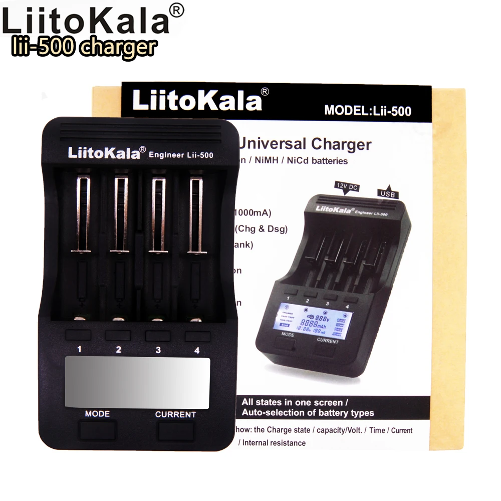 Koop Liitokala lii 500 18650 26650 Lithium Batterij Oplader AA AAA NiMH Opladen LCD Display Capaciteit Test Ontlading Activering