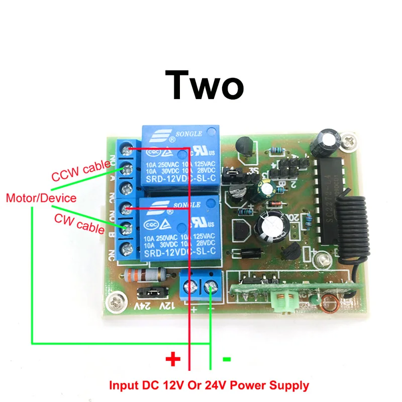 12V 24V мотор передний задний 10A Беспроводной Управление; 2-полосная Выход Поддержка Управление двумя двигателями Применение для смарт-устройств или двери