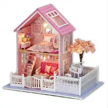 Миниатюрный Кукольный Дом DIY кукольный домик с мебелью деревянный дом Cherry Blossom игрушки для детей подарок на день рождения A036