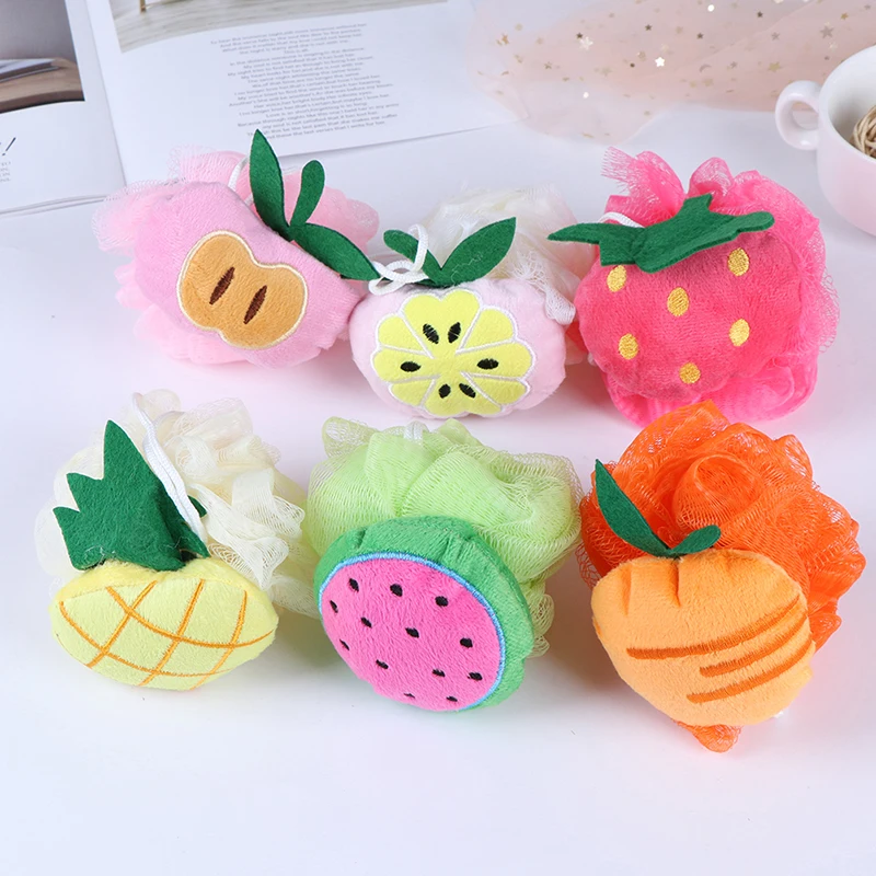 Cute Children Newbron Infant Soft Cotton Baby Bath Brush Cartoon Baby Bath Sponge Powder Puff Shower Product Rubbing Towel Balls