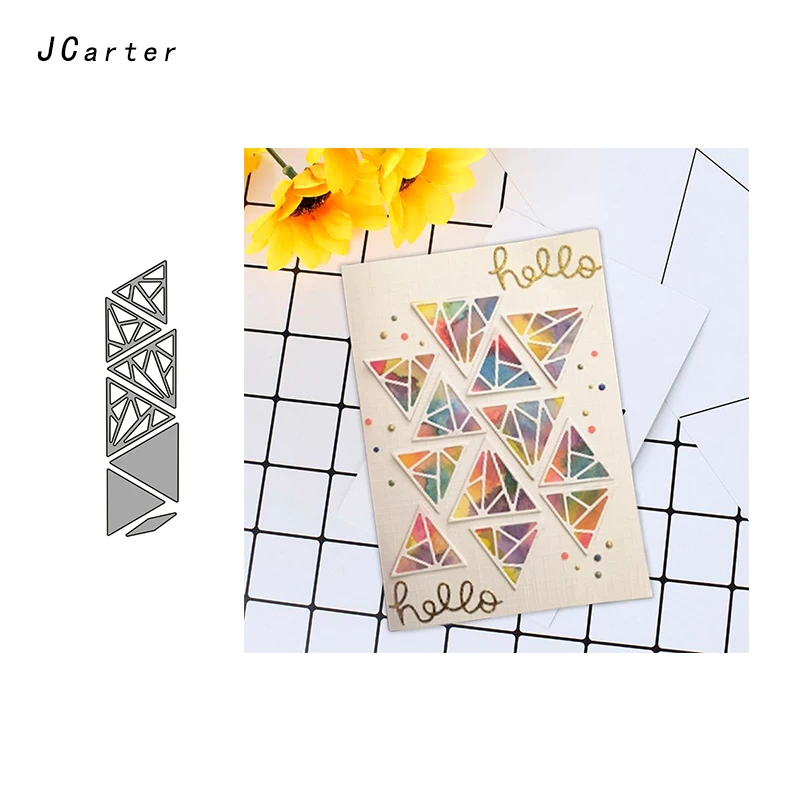 

JC Triangular Metal Cutting Dies Craft Cut Die Stencil Frame Background Scrapbook DIY Handmade Album Paper Photo Decor Dies 2019