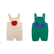 INS/Детские ползунки комбинезоны для мальчиков и девочек детский комбинезон Вязаный комбинезон Одежда для новорожденных милые фрукты принты