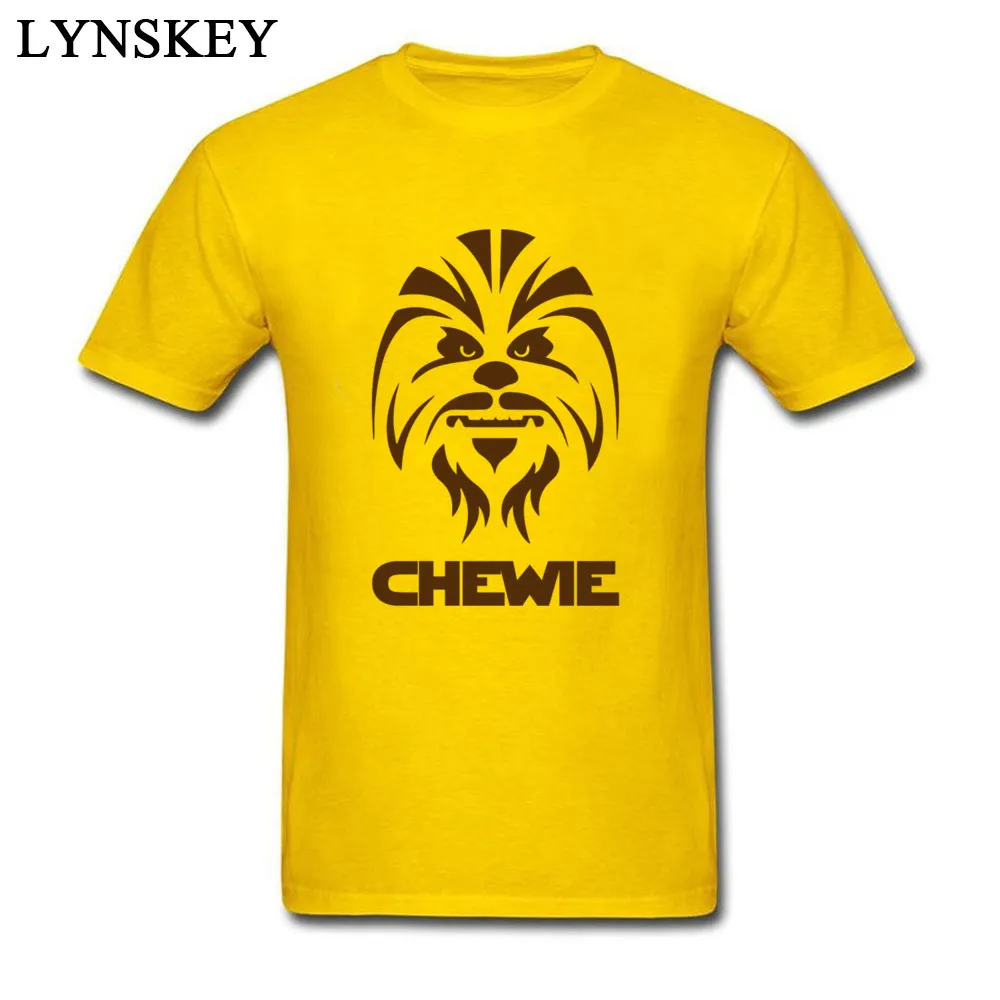Cheap Adult T Shirts O Neck Summer Autumn Short Sleeve 100% Cotton Tops Shirts Chewbacca Face Logo Printed Sweatshirts Chewbacca Face Logo yellow
