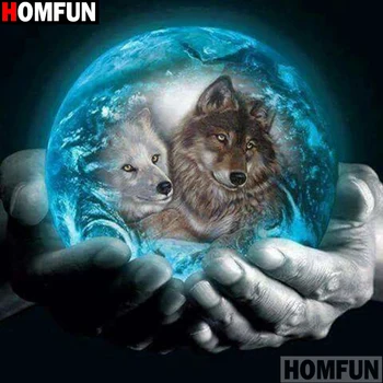 

HOMFUN Full Square/Round Drill 5D DIY Diamond Painting "Planet wolf" 3D Diamond Embroidery Cross Stitch Home Decor A21376