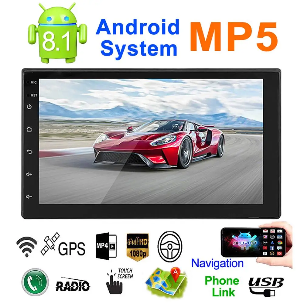 Универсальный gps навигации HD Сенсорный экран автомобиля Bluetooth MP5 проигрыватель автомобильный мультимедийный плеер Многоязычная Wi-Fi
