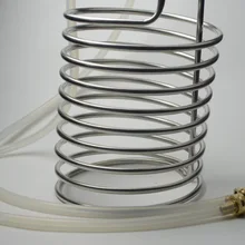 Нержавеющая сталь погружения сусла охладитель предварительной охладитель с садовым шлангом штуцера трубы и пивной линии сусла охлаждения катушки для домашнего пивоварения