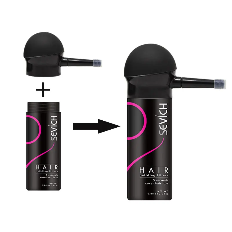 Sevich Hair Fiber 3 Kit 25g Keratin Fiber Hair Bottle + Applicator + Comb Building Fibers Regrowth Extension 10 Color