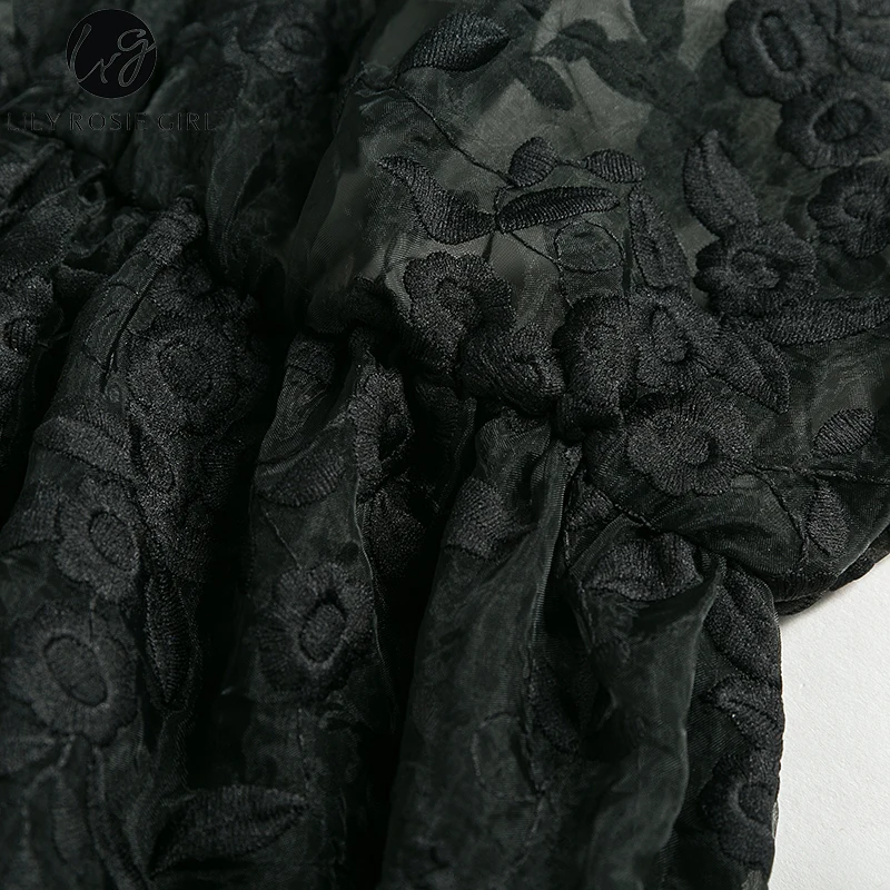 Lily Rosie/пикантные женские костюмы черного цвета с открытыми плечами и v-образным вырезом летние пляжные кружевные комбинезоны с вышивкой сетчатые комбинезоны с открытой спиной