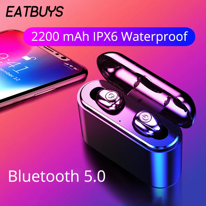 

TWS X8 Bluetooth Earbuds 5.0 Wireless Headsets Mini Earphone HiFi 5D Stereo Sound Waterproof Handsfree With Power Bank for Phone