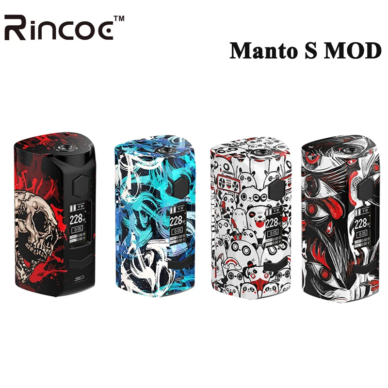 

Original Rincoe Manto S 228W Manto S box mod Electronic Cigarette Vape Vaporizer Support Metis Mix TanK