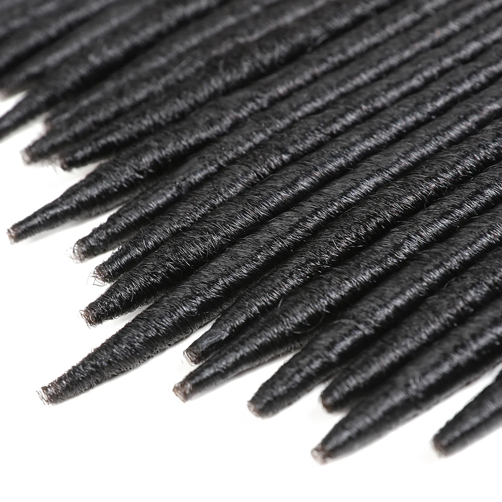 Synthetic Straight Faux Locs Crochet Braids Hair Extensions 14'' Natural Black Purple Red Color X-TRESS Hair Braiding Dreadlocks