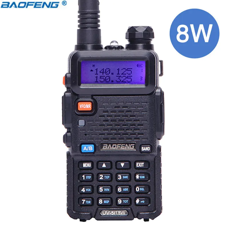 Портативная рация высокой мощности Baofeng UV 5R 8 Вт мощная радиостанция CB UV5R8W СВЧ УВЧ