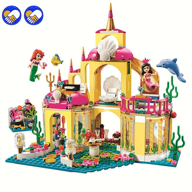 

Mermaid Building Blocks Toy Compatible legoinglys friends Arrival Princess Ariel's Palace Of The Sea Kit DIY Educational Gifts