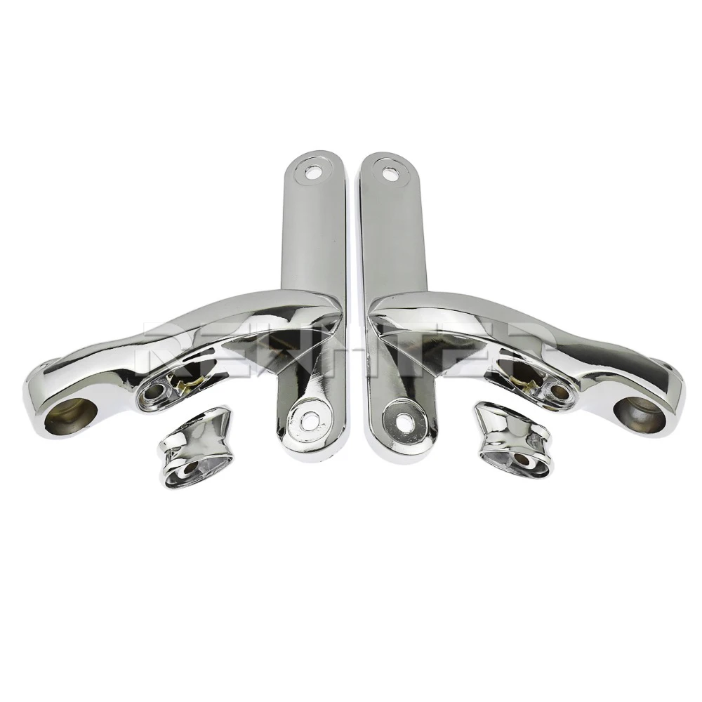 Motorcycle-Auxiliary-Lighting-Brackets-Kit-Set-Front-And-Rear-Bracket-Chrome-For-Harley-Touring-Street-Glide