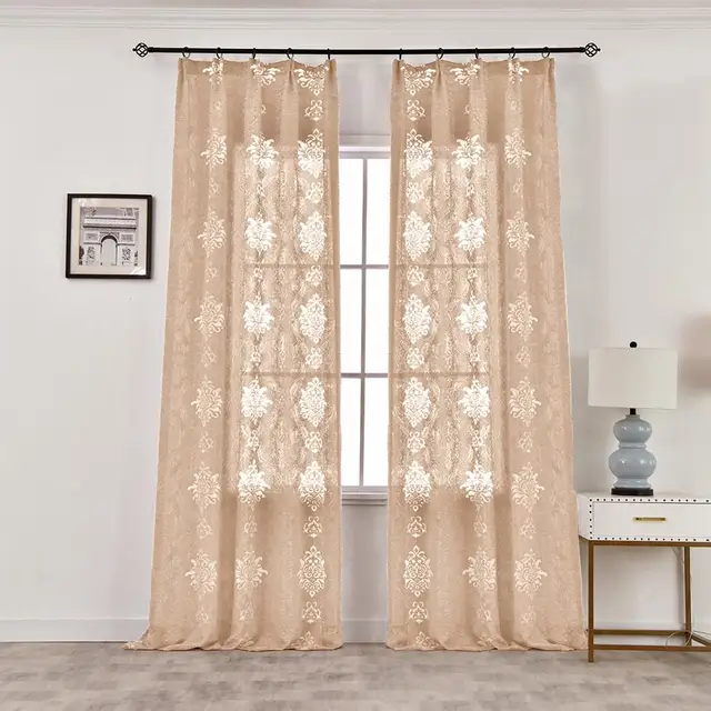 European Floral Patterned Multicolored Curtain