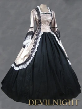 

Champagne and Black Marie Antoinette Victorian Ball Gowns Eastlake Victorian Dresser