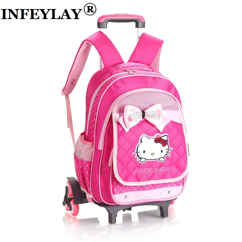 

hello kitty girl trolley case Climb the stairs child school bag kids students Detachable suitcase backpack travel luggage gift