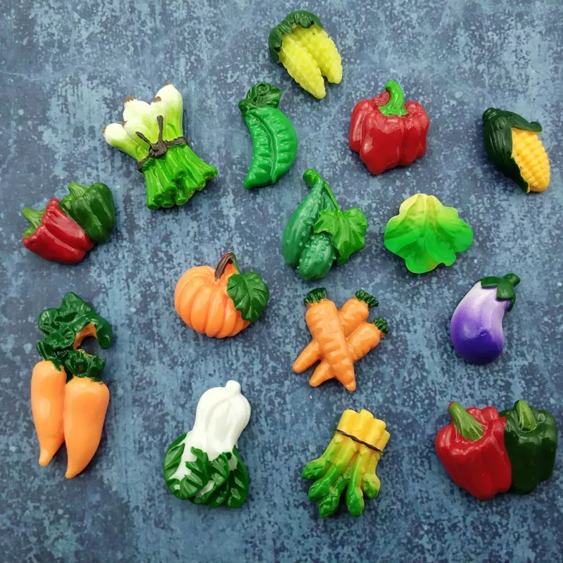 

15 pcs/sets of resin vegetable fridge magnet home refrigerator magnets stickers strong neodymium office photo magnet Message