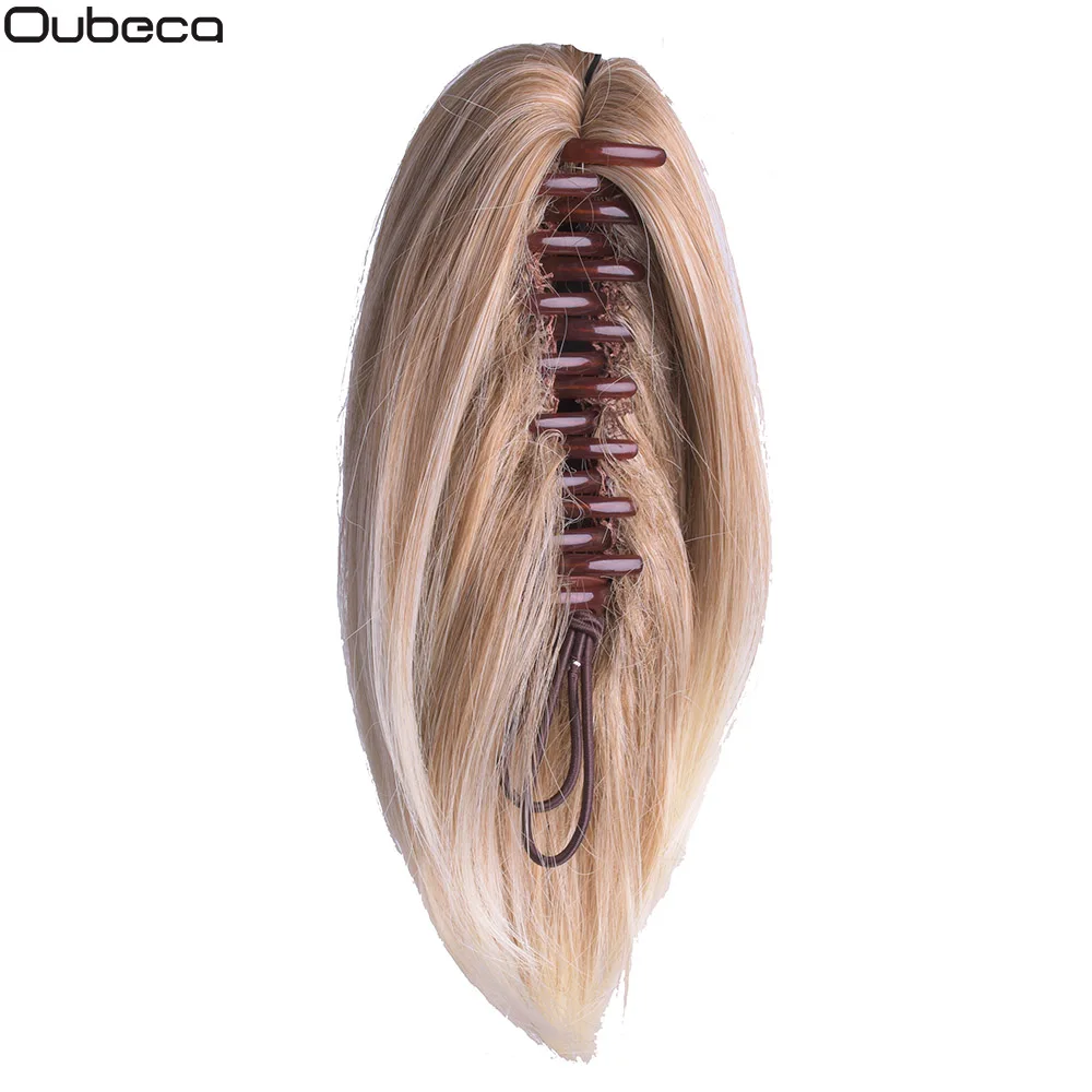 Oubeca Synthetic Claw Straight Ponytail Hairpiece Short Cute Drawstring Pony Tail Hair Piece Clip In Hair Extensions For Women