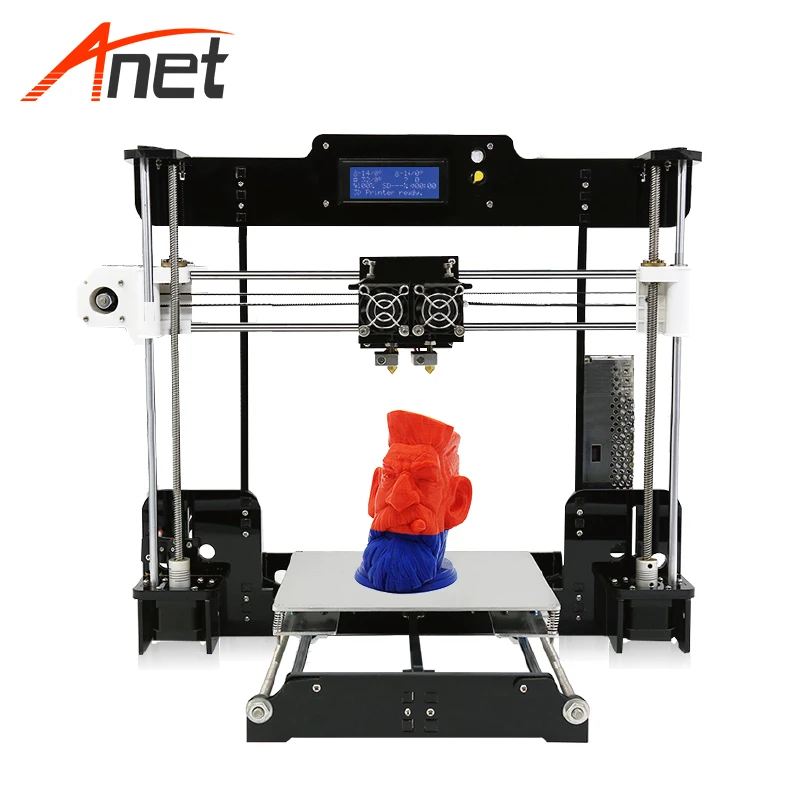 

High Precision Dual Extruder Prusa i3 3D Printers Kit Anet A8M imprimante 3d DIY Desktop LCD2004 3D Printer with PLA Filament