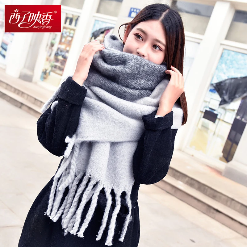Koop 2018 Winter Sjaal voor Vrouwen Kasjmier Sjaals Zachte Sjaal voor Vrouwen Wol Pashmina Winter Warm Sjaals Vrouwelijke Poncho Stola