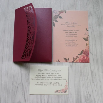 

Luxury Wedding Invitations Cards Baptism Invitations Laser Cut Birthday Dinner Party Invitation 50pcs RSVP Card