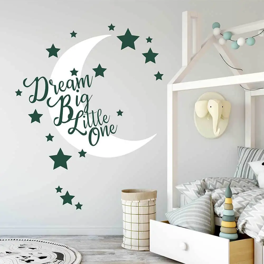 Wall Stickers custom color dream big little one vinyl decal Nursery removable 