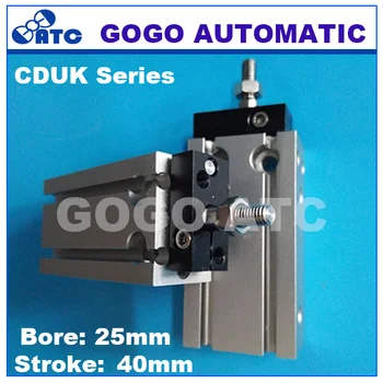 

Cylinder CDUK25-40D SMC type double acting Non-rotating rod bore 25mm stroke 40mm aluminum alloy pneumatic air cylinder