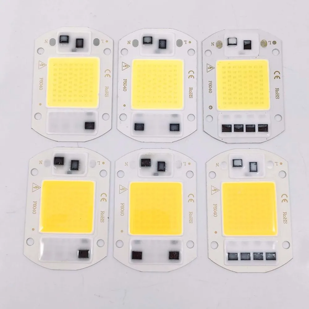Smart IC Driver Input Integrated 20W 30W 50W LED Floodlight COB Chip 110V 220V