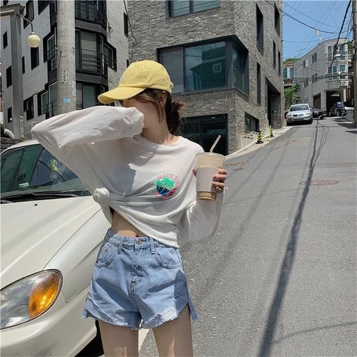 

Casual Tree Printed Loose Long Sleeve Cotton Holiday Thin 2019 Hot Sale New Arrival Basic All Match Female Women T-shirts