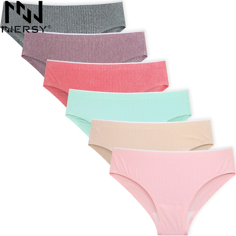 6 PCS Womens Cotton Underwear Ladies Seamless Briefs Panties Knickers