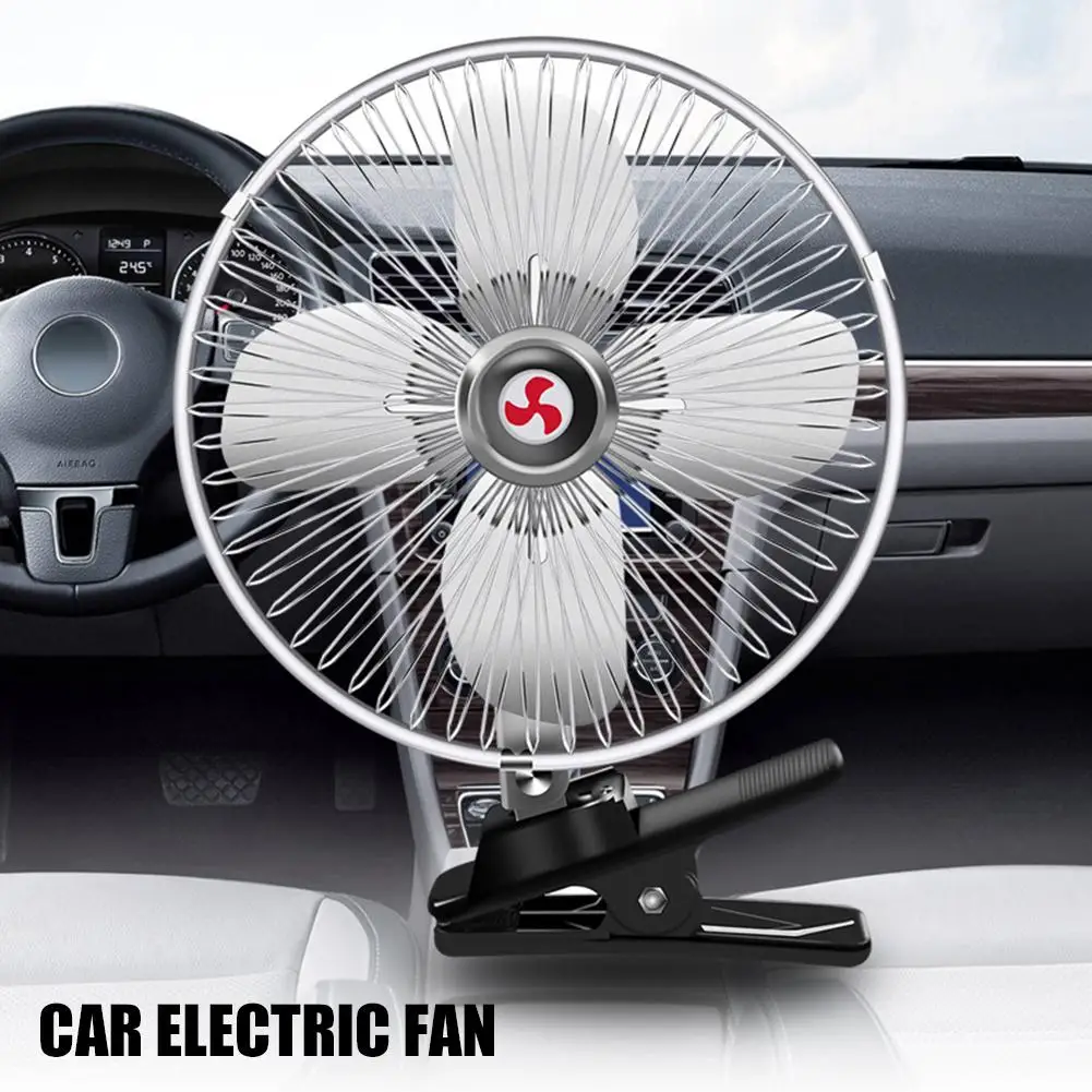 

Car Electric Fan With Double Head 12V 24V Van Small Truck Inside Refrigeration Powerful Large Wind
