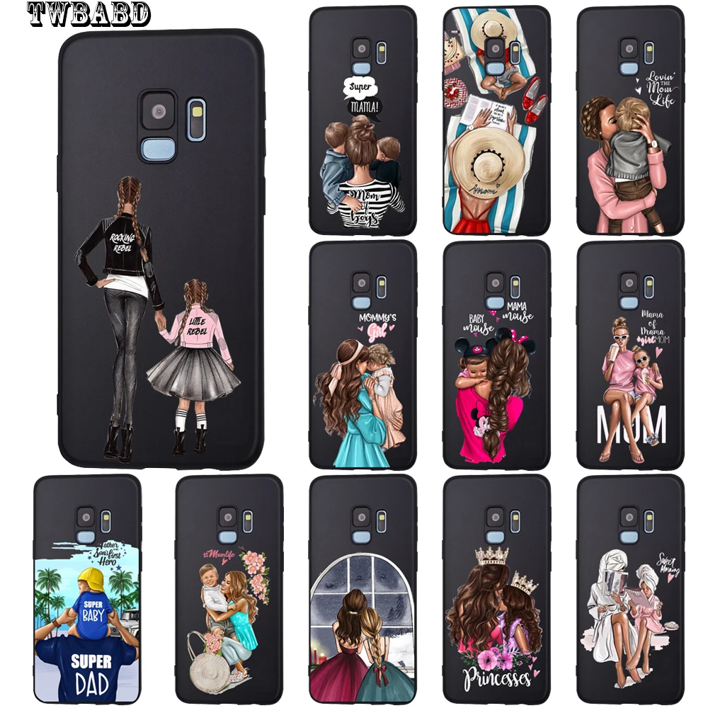 

Baby Mouse Mama Mouse Super Mom Girl Phone Case For Samsung Galaxy S9 S8 S10 Plus S7 S6 Edge S10 Lite Note9 8 Family Cover Etui