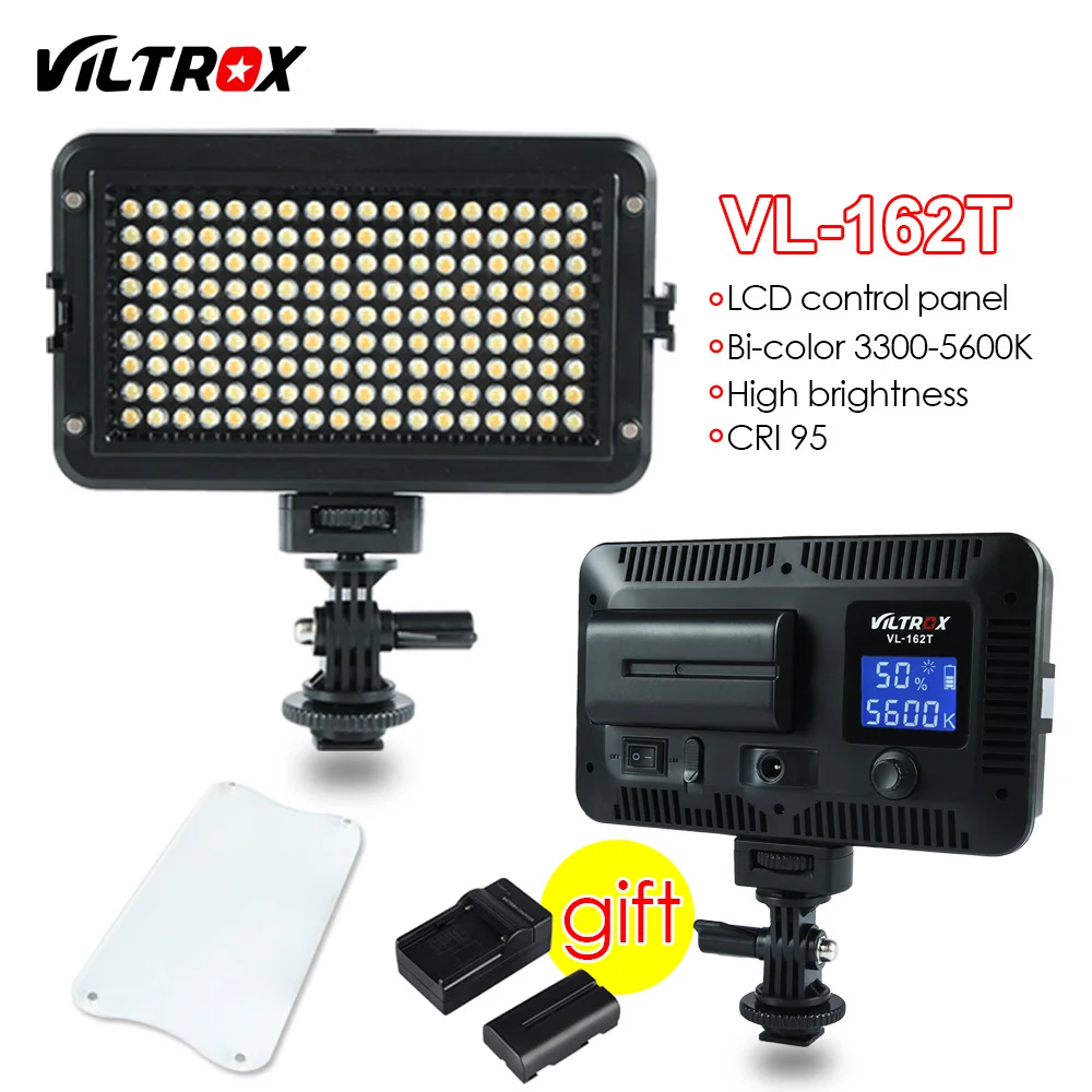 Viltrox 162 LED Видео Студия Свет ЖК ПАНЕЛЬ двухцветная с регулируемой яркостью +