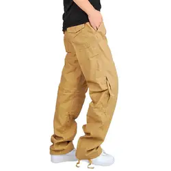Мужские брюки-карго, повседневные брюки с карманами, брюки в стиле милитари, брюки-панталоны, комбинезоны, большие размеры 30-40