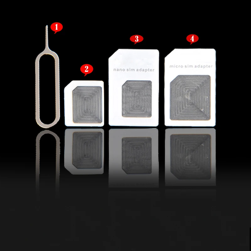 4 в 1 Nano Sim карты + микро сим-карты Стандартный sim-карты адаптер булавка для ключ Apple