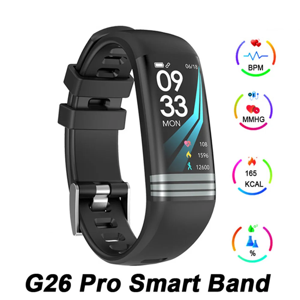 

G26 Pro Color Screen Smart Bracelet Fitness Watch Activity Tracker Waterproof Smart Band Blood Pressure Measurement Wristband
