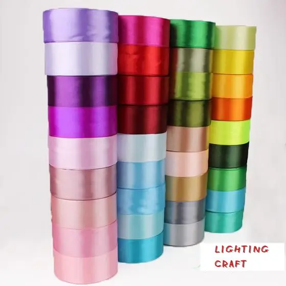 Multi colors (2")50mm single face satin ribbons reel  75yards(25*yards3 rolls) for wedding celebration decoration and craft diy