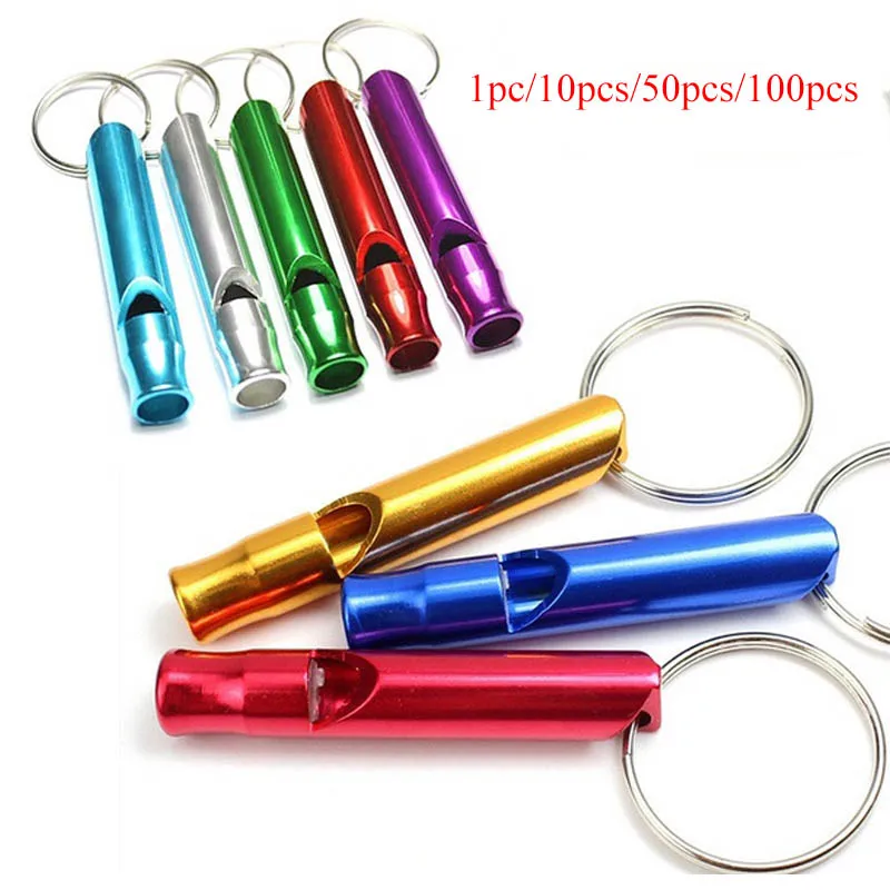 1/3/10pcs Multifunctional Aluminum Emergency Survival Whistle Keychain For Camping Hiking Outdoor Tools Training whistle